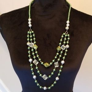 3 strand bead necklace